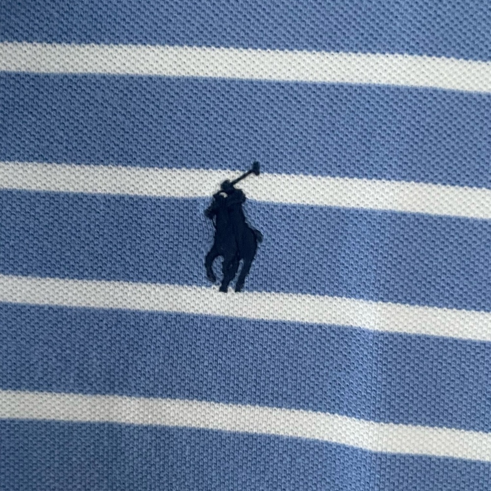 Polo by Ralph Lauren Light Blue and White Striped Polo Shirt - Picture 2 of 5